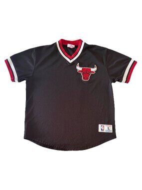 Chicago Bulls Mitchell & Ness V-Neck Short Sleeve Jersey Size L (44)